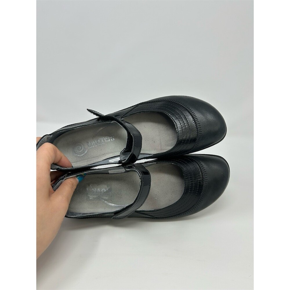 Naot Kirei Mary Jane Comfort Wedge Shoes Womens Black Patent Strap Size 39 US 8 - Picture 9 of 10